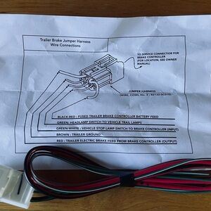 Trailer Brake Jumper Harness with Multicolor Wires